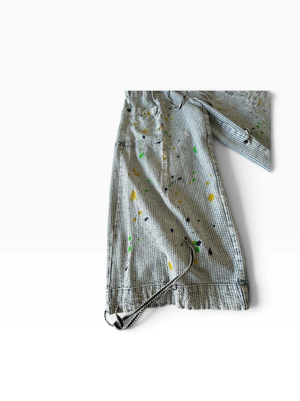 Oli & Hali Cargo Pants Size S Striped Paint Splatter Wide Leg - Picture 2 of 5